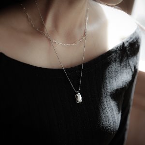 Mini Silver Encrusted Gem Necklace