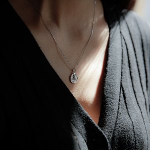 Embedded Round Rose Necklace